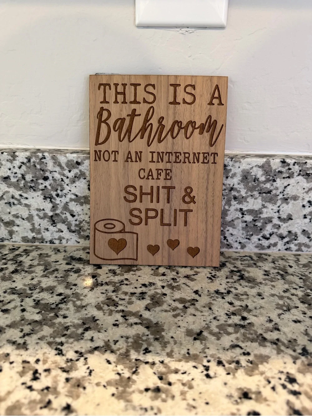 Natural Wood Bathroom Sign 